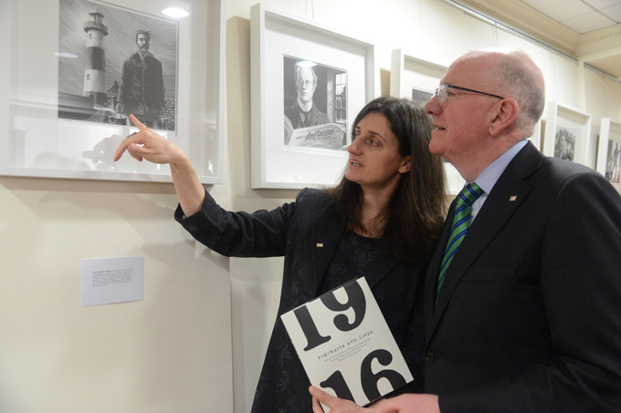 Ruth Hegarty, Royal Irish Academy with Minister for Foreign Affairs Charlie Flanagan TD launching the 2016 Centenary Programme