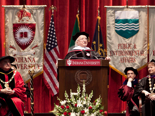 Pictured at Indiana University, Bloomington is President Higgins receiving an Honorary Degree.Picture by Shane O'Neill / Copyright Fennell Photography 2014.