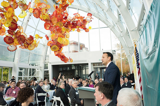 Taoiseach addressing the Irish Community at Seattle's Chihuly Gardens