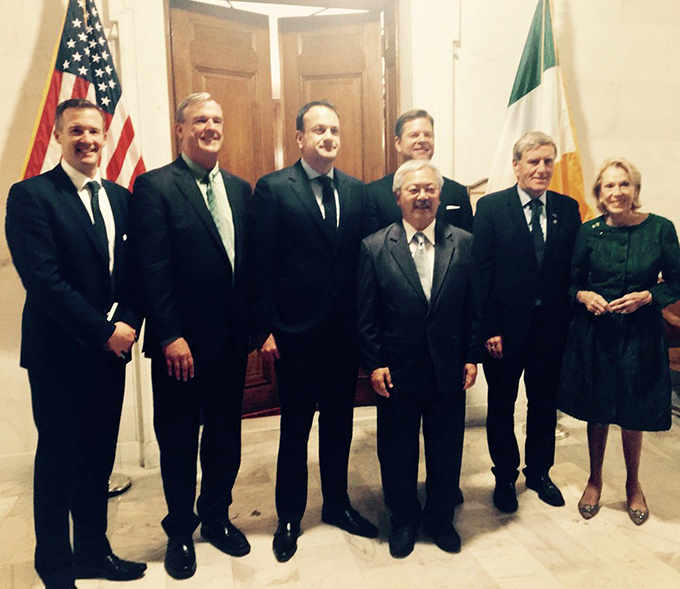 Taoiseach with Mayor Ed Lee, Ambassador Mulhall and CG Robert O'Driscoll at SF's City Hall