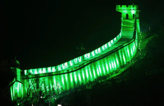 St. Patrick's Day Greening of the Great Wall, China