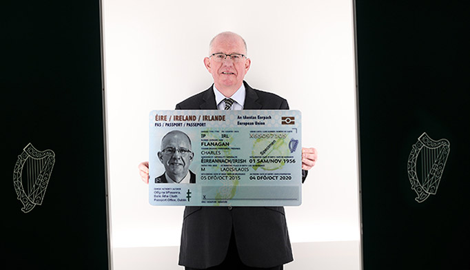 Minister for Foreign Affairs Charlie Flanagan launches Irish Passport Card for use in 30 European Countries.Picture shows Minister for Foreign Affairs and Trade Charlie Flanagan TD inside a mock up of a photo booth during the launch of the new passport card.The new innovation will allow Irish citizens to travel within all 30 countries of the EU and EEA. PIC: NO FEE, MAXWELLS/JULIEN BEHAL. 