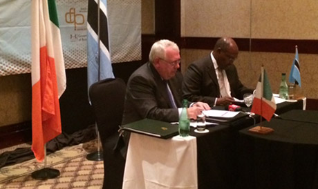 Minister Joe Costello signs Double Taxation Agreement in Botswana