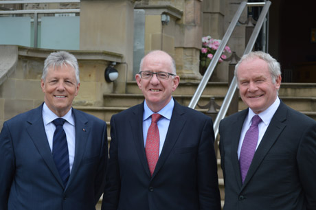 Minister Flanagan, Peter Robinson and Martin McGuinness