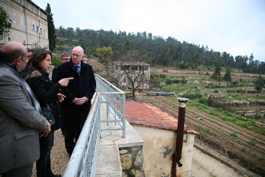 Minister Flanagan visiting the Cremisan Valley in the West Bank