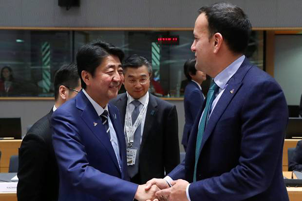 Taoiseach Leo Varadkar Meets Japanese Prime Minister Shinzo Abe ASEM Summit