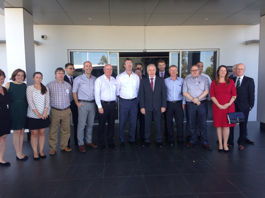 Minister Deenihan and Enterprise Ireland Trade Mission visit CIVMEC civil engineering, Perth
