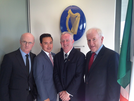 Ambassador Noel White, Mr Richard Matias, Mr Marty Kavanagh, Honorary Consul of Ireland to Western Australia, Minister Jimmy Deenihan at the official opening of the Honorary Consulate