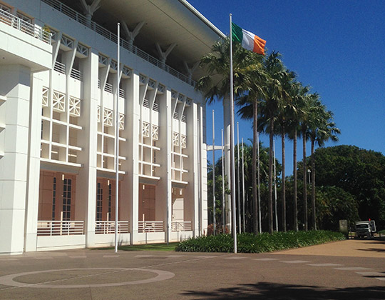 Tricolour outside Northern Territory Governmetn House, Darwin