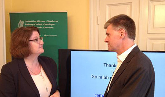 Ambassador Cliona Manahan with Cathal Mahon, Investment Manager with CAPNOVA