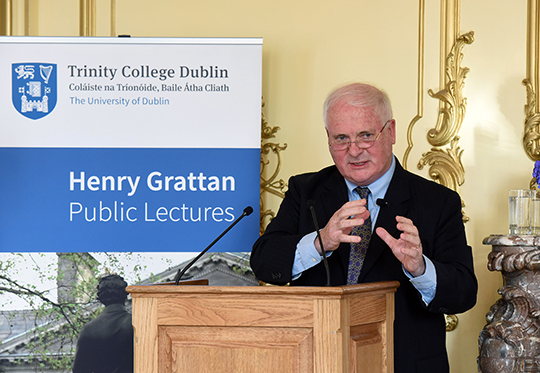 Former Taoiseach John Bruton delivers Henry Grattan lecture. Photo credit: Malcolm MacNally
