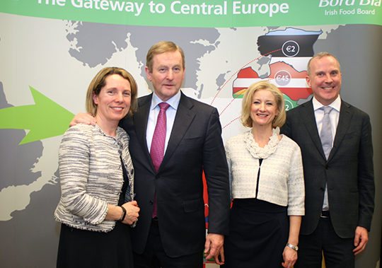 Tara McCarthy, CEO of Bord Bia; Taoiseach Enda Kenny T.D.; Judith Clinton, Bord Bia Regional Manager; and Ambassador Gerard Keown at the opening of the Bord Bia office in Warsaw