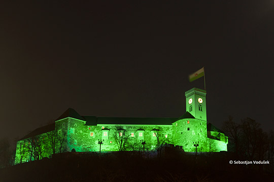 Ljubljana Castle greening - St. Patrick's Day