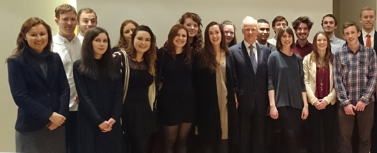 Ambassador hosts reception for Irish students