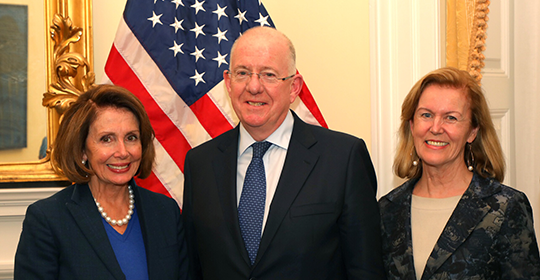 Minister Flanagan with Nancy Pelosi and Ambassador Anderson