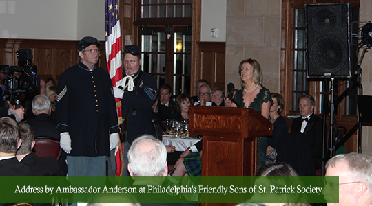 Address by Ambassador Anderson at Philadelphias Friendly Sons of St Patrick Society