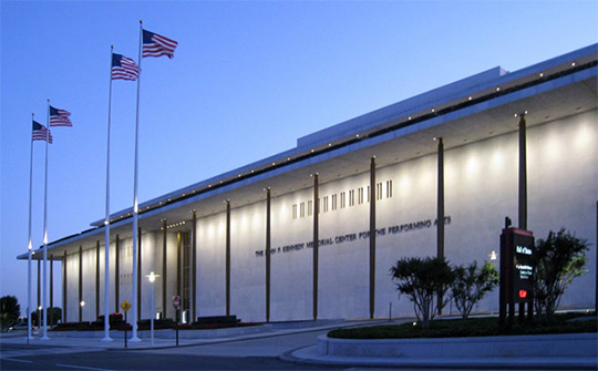 Outside view of the Kennedy Center for the Performing Arts.