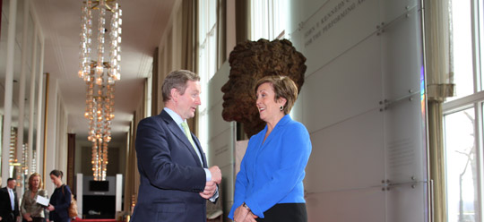Taoiseach Enda Kenny and Kennedy Center President Deborah Rutter. Photo taken 16 March 2015