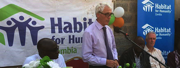 Ambassador's visit to Ndola on the occasion of Mr Michael Nugent’s 10th Anniversary work with Habita