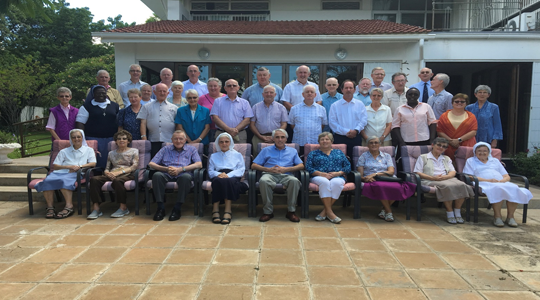 Irish Missionaries celebrating Christmas with Ambassador Séamus O'Grady. Photograph by Saoirse Quinn