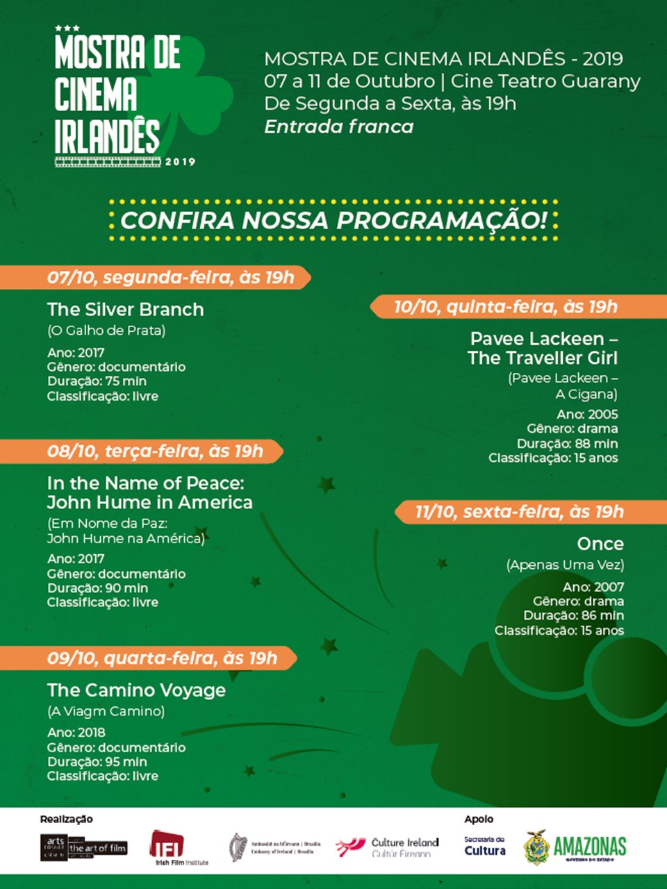 Irish Film Festival Coming to Manaus, 7-11 October