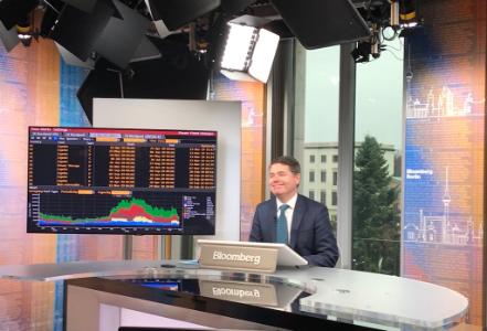 Minister Donohoe in Bloomberg studios 
