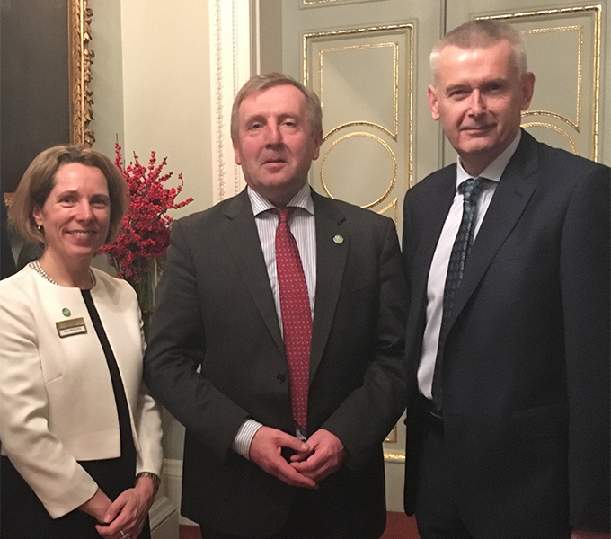 CEO of Bord Bia, Tara McCarthy;  Minister for Agriculture, Food and the Marine Michael Creed TD; Ambassador Adrian O'Neill